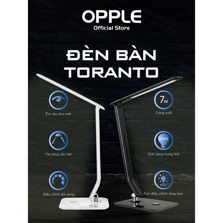 Đèn Học Chống Cận OPPLE Toranto Điều Chỉnh Độ Sáng 4000K 7W - Trắng - Chính Hãng