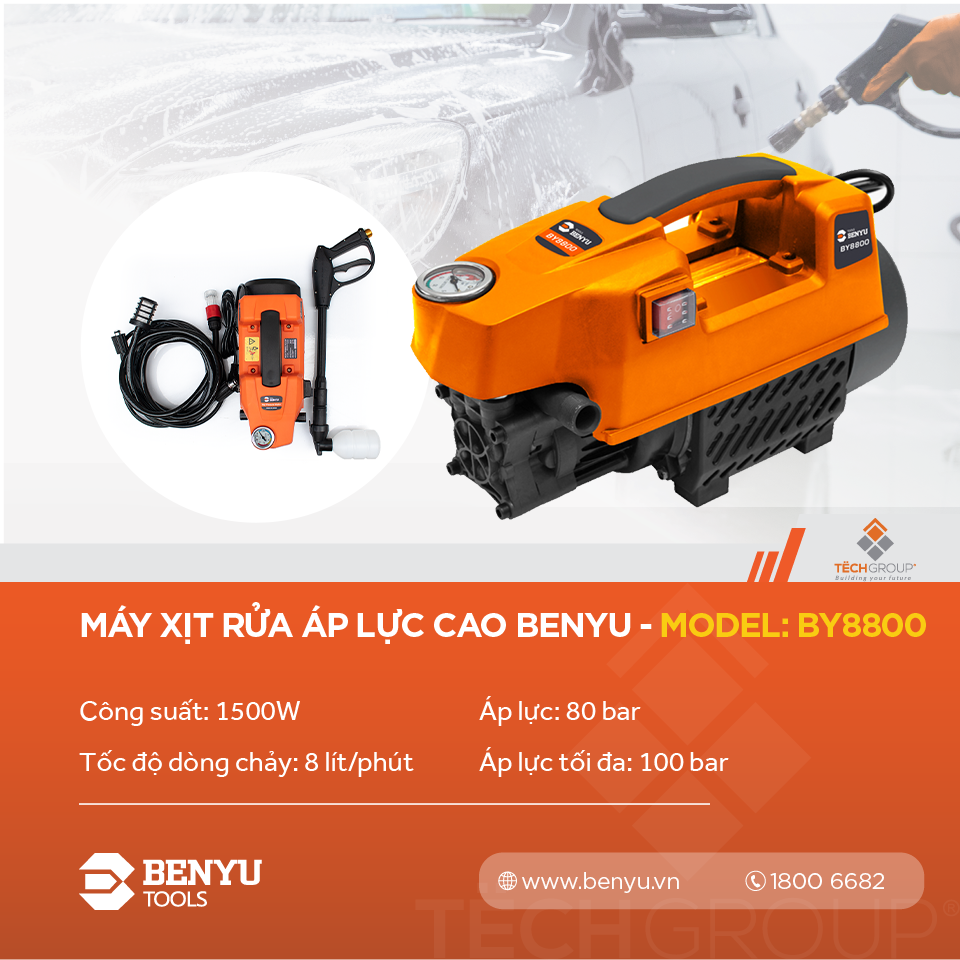 Máy xịt rửa cao áp BY8800