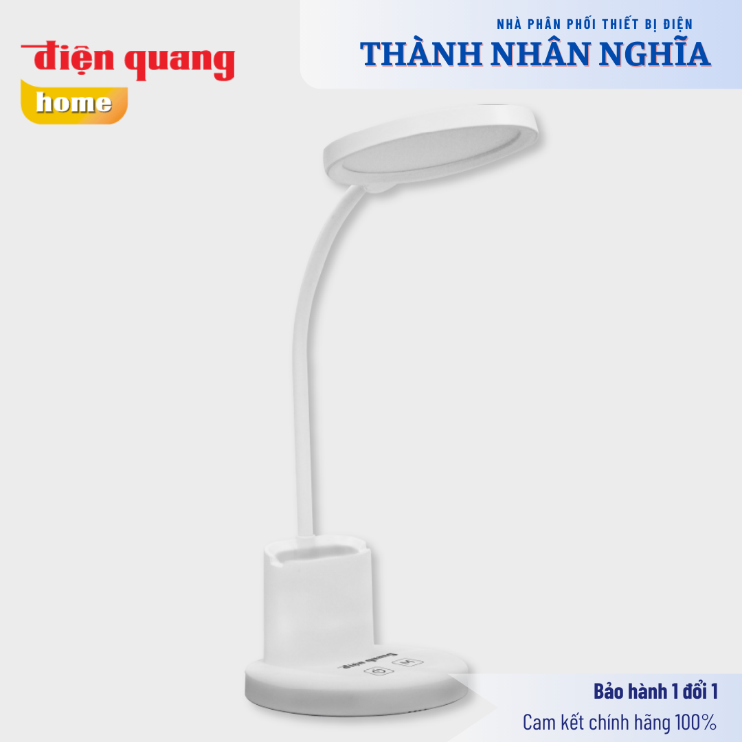 Đèn Bàn LED Cảm Ứng Điện Quang ĐQ LDL15B 10 W (10W, Màu Trắng, Đổi Màu, Đế Gác Điện Thoại Và Hộp Cắm Bút)