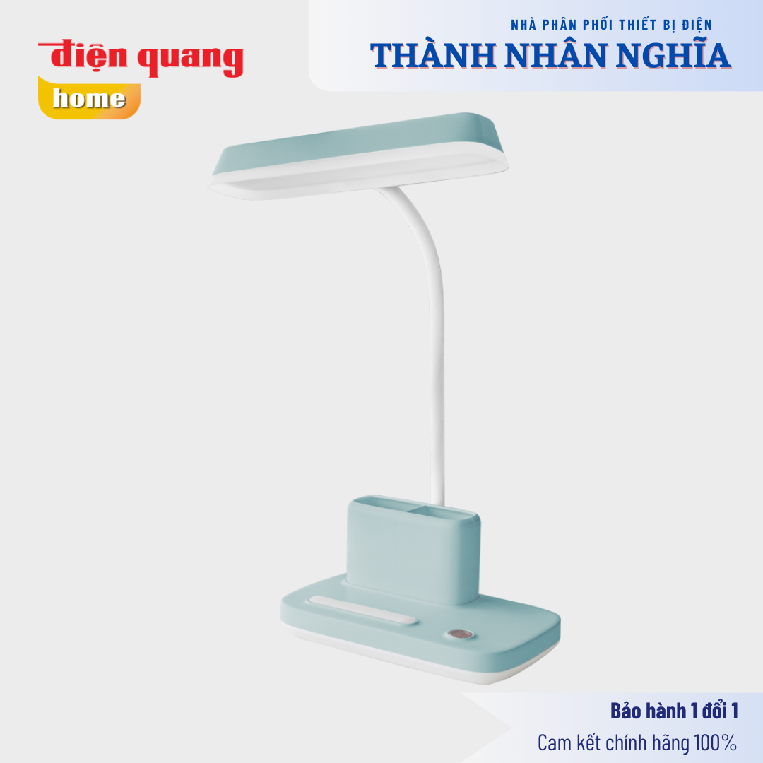 Đèn Bàn LED Cảm Ứng Điện Quang ĐQ LDL17B 3 B (3W, Màu Xanh, Tích Hợp Đèn Ngủ Và Hộp Cắm Bút)