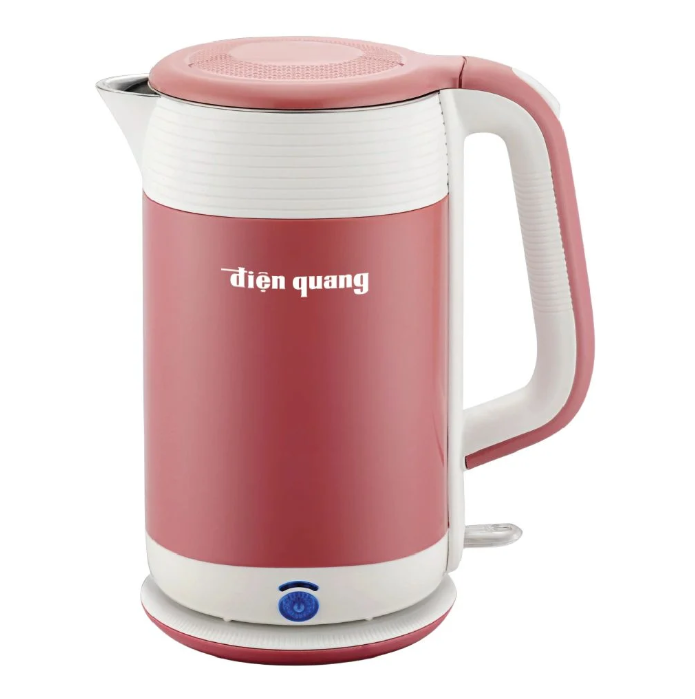Ấm đun nước cao cấp Điện Quang ĐQ EKT10 1818 PL KW (1800W, 1.8L, inox 304, vỏ 2 lớp, màu đỏ mận, có chức năng giữ ấm)