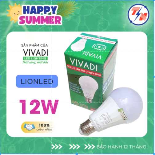 Đèn led bulb cảm biến thông minh chuyển động & ánh sáng 12W - Vivadi