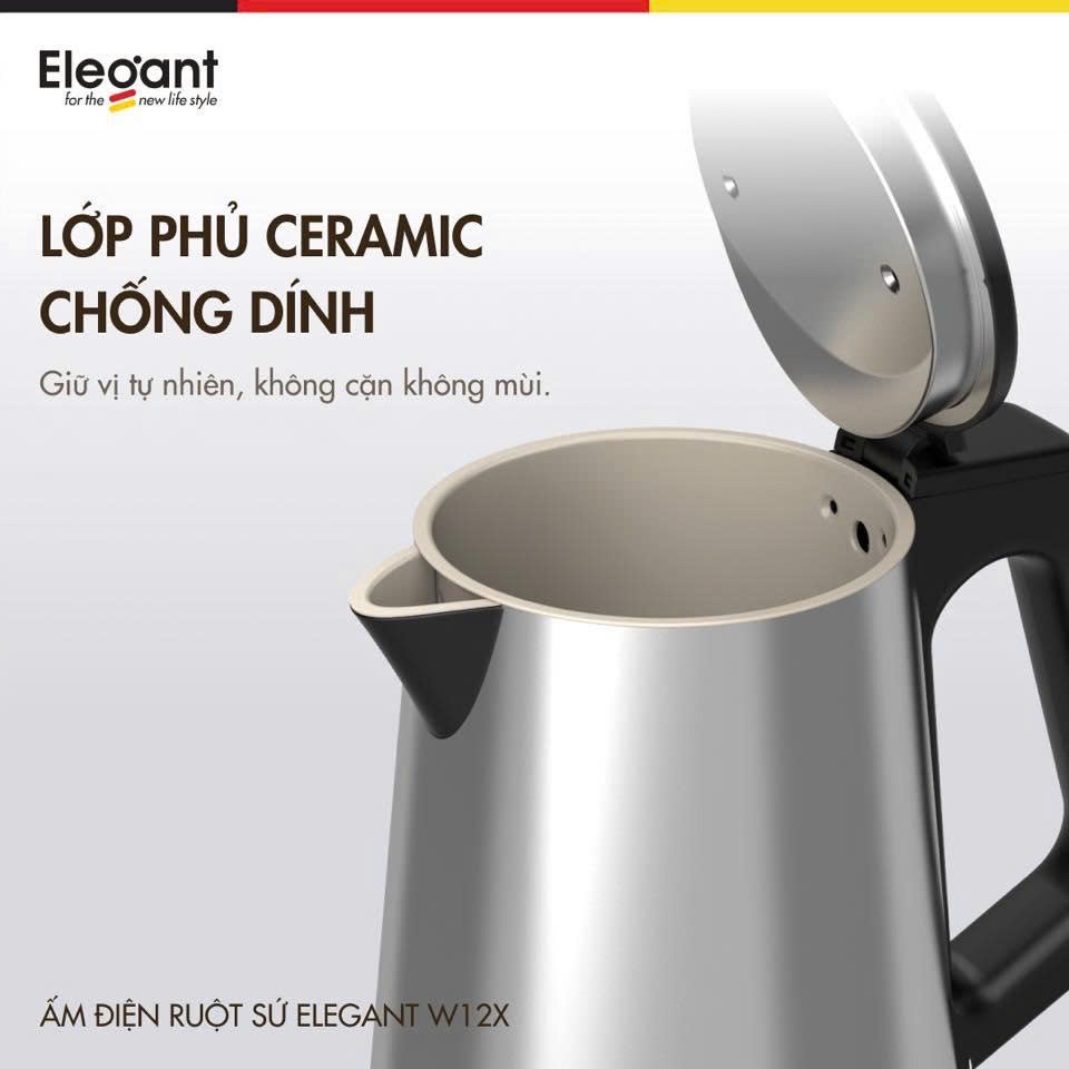 Ấm Điện Lõi Gốm Elegant HOT-W12 - 0.8L, Công Suất 1000W
