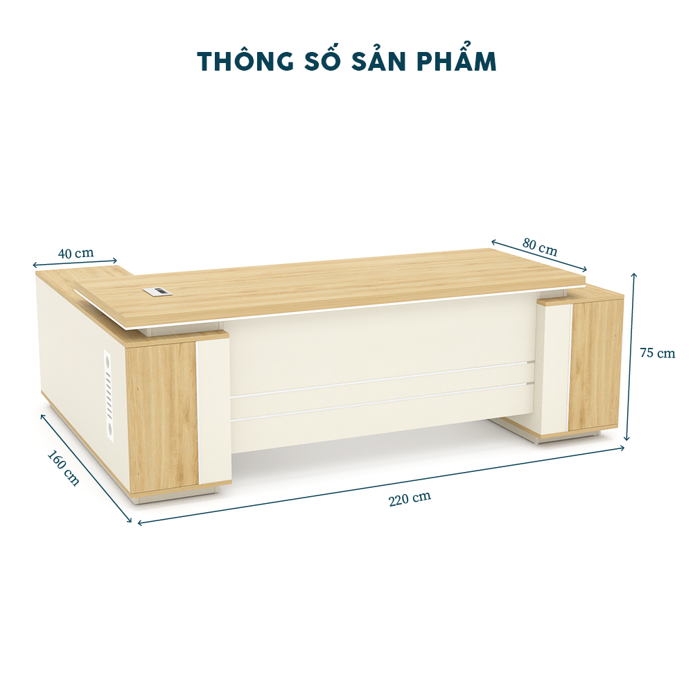 Bàn Giám Đốc Chữ L YOTA BGDY025L