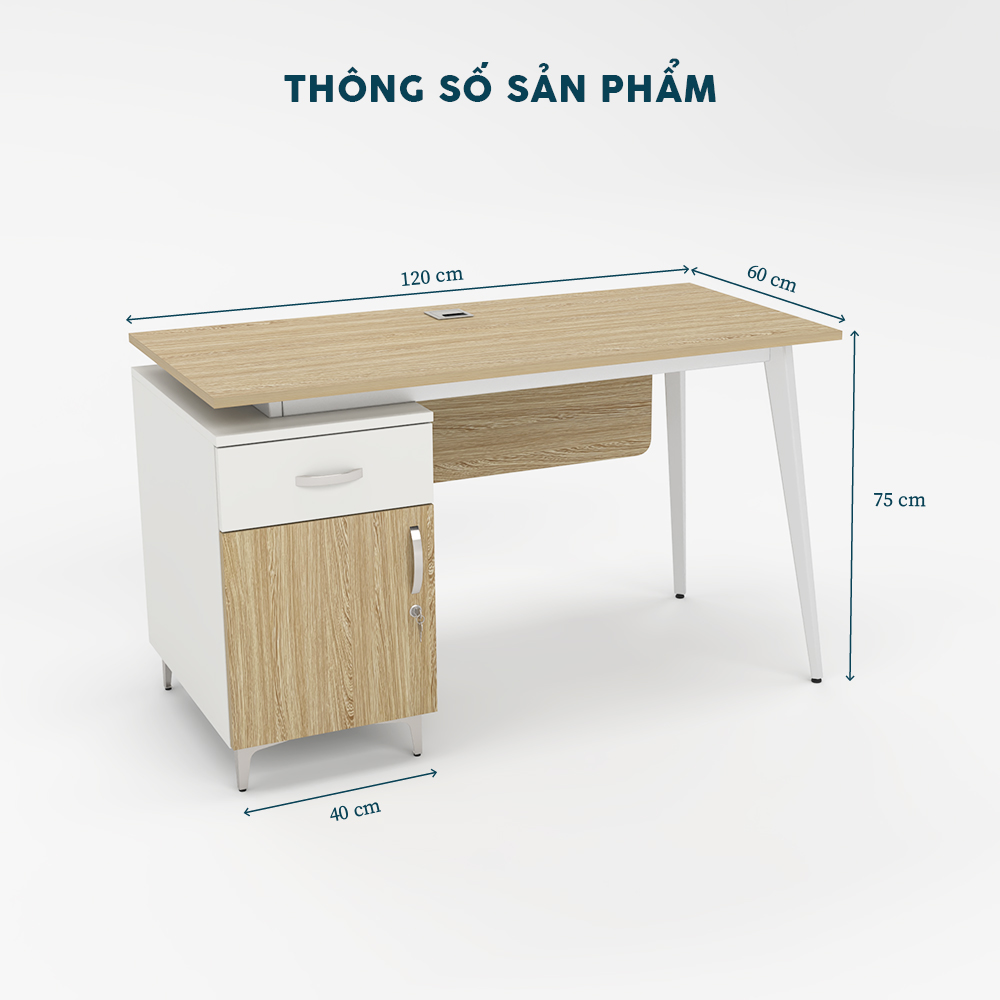 Bàn Làm Việc Chân Sắt YOTA BNVY30