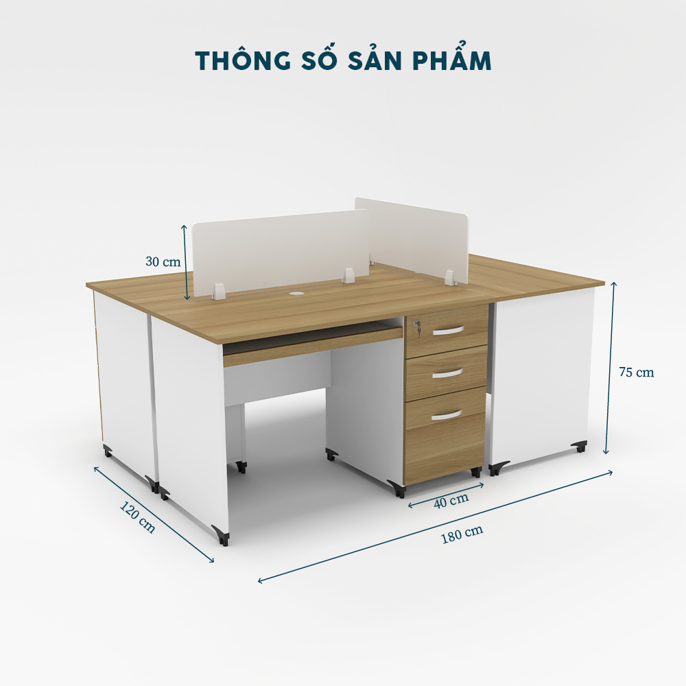Cụm bàn làm việc 3 người CBNVY21-1812