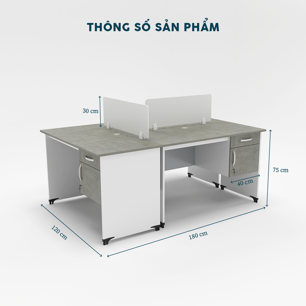 Cụm Bàn Làm Việc 3 Người CBNVY22-1812