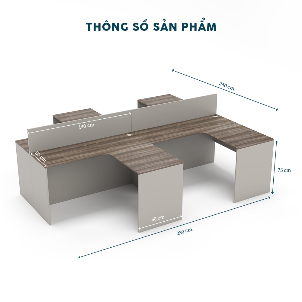 Cụm Bàn Làm Việc 4 Người Yota CBNVY32