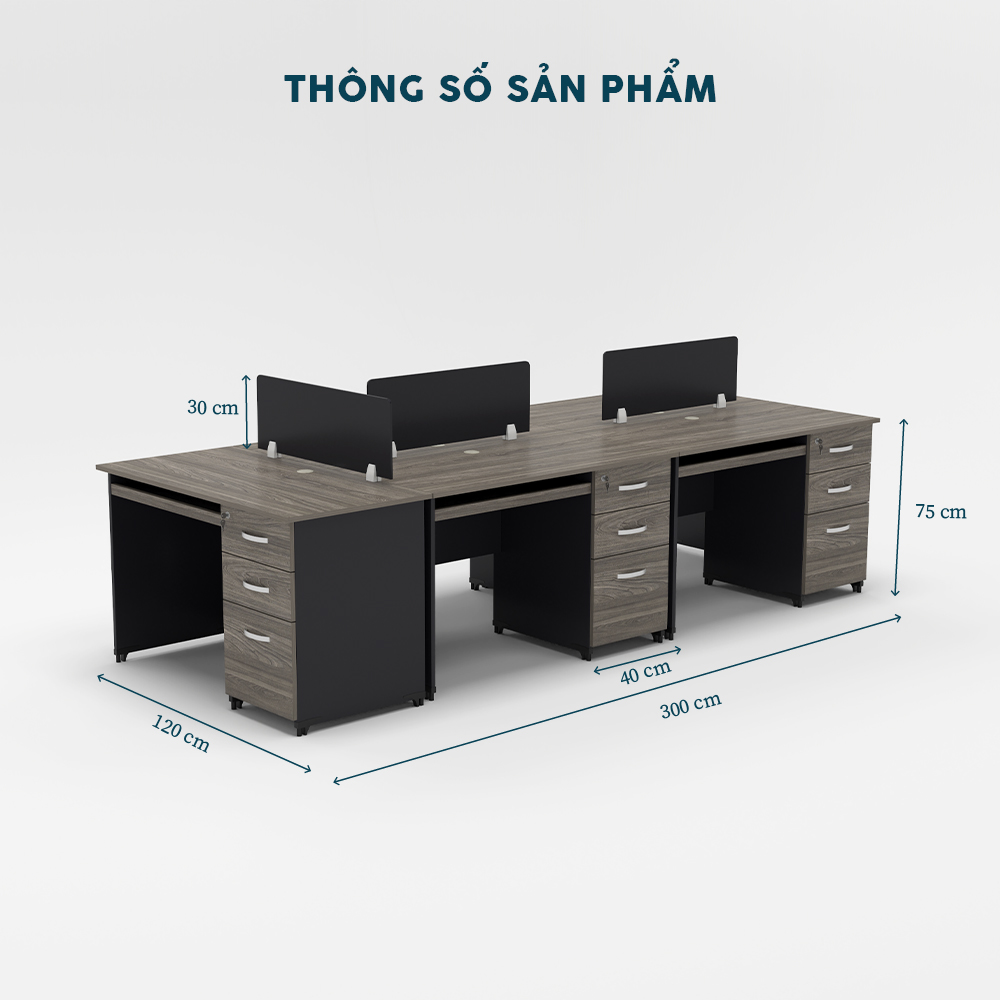 Cụm bàn làm việc 5 người CBNVY21-3012