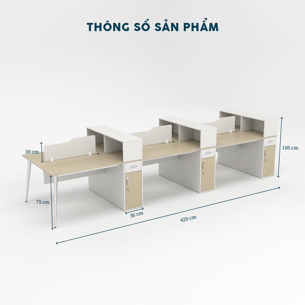 Cụm Bàn Làm Việc 6 Người CBNVY34-4212