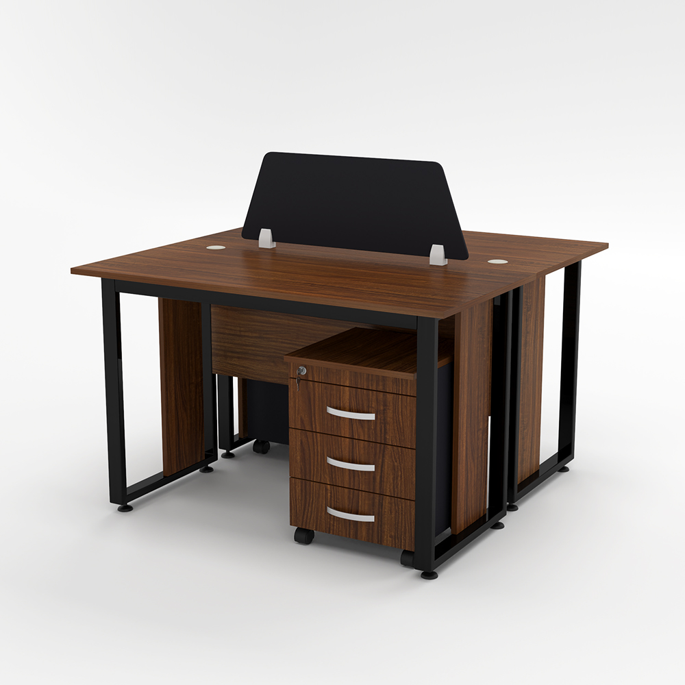 Cụm bàn làm việc chân sắt 2 người CBNVY20