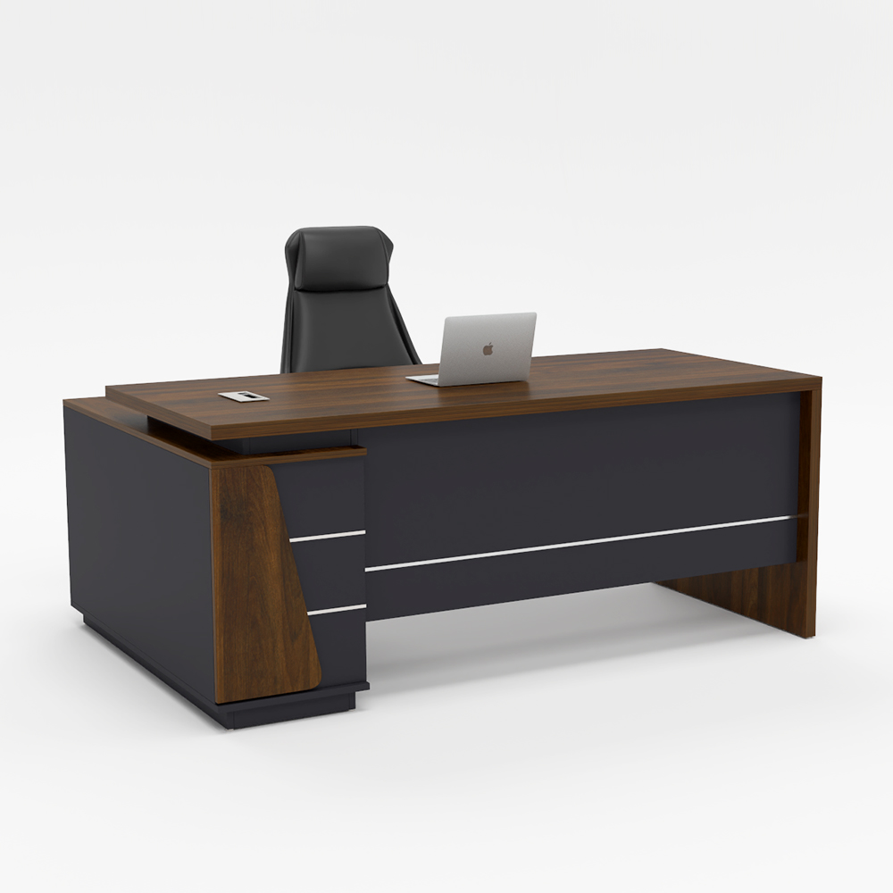 Bàn giám đốc 1m8 gỗ MDF E1 cao cấp kết hợp chân kim loại bền chắc.