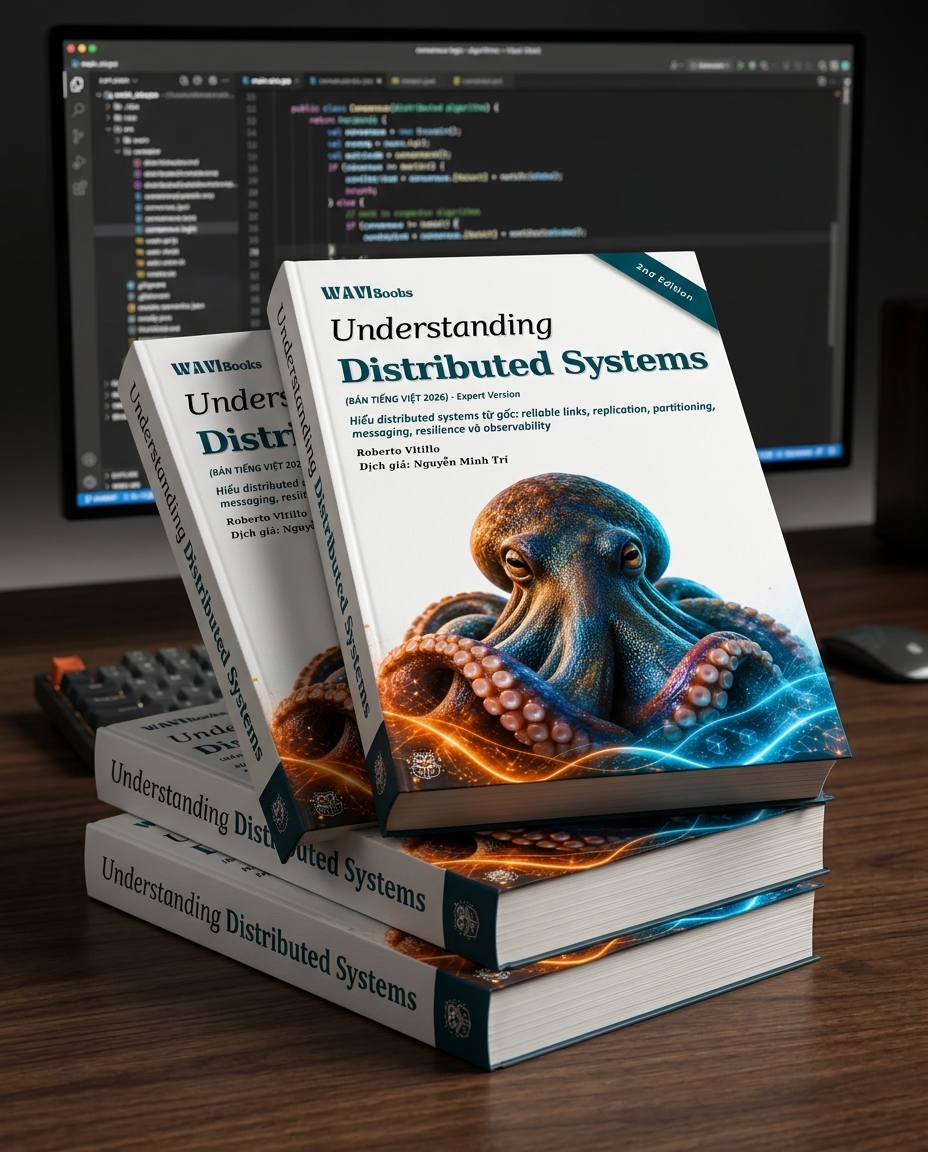 Bìa Understanding Distributed Systems 2nd Edition của Roberto Vitillo, bản Tiếng Việt Expert Version 2026