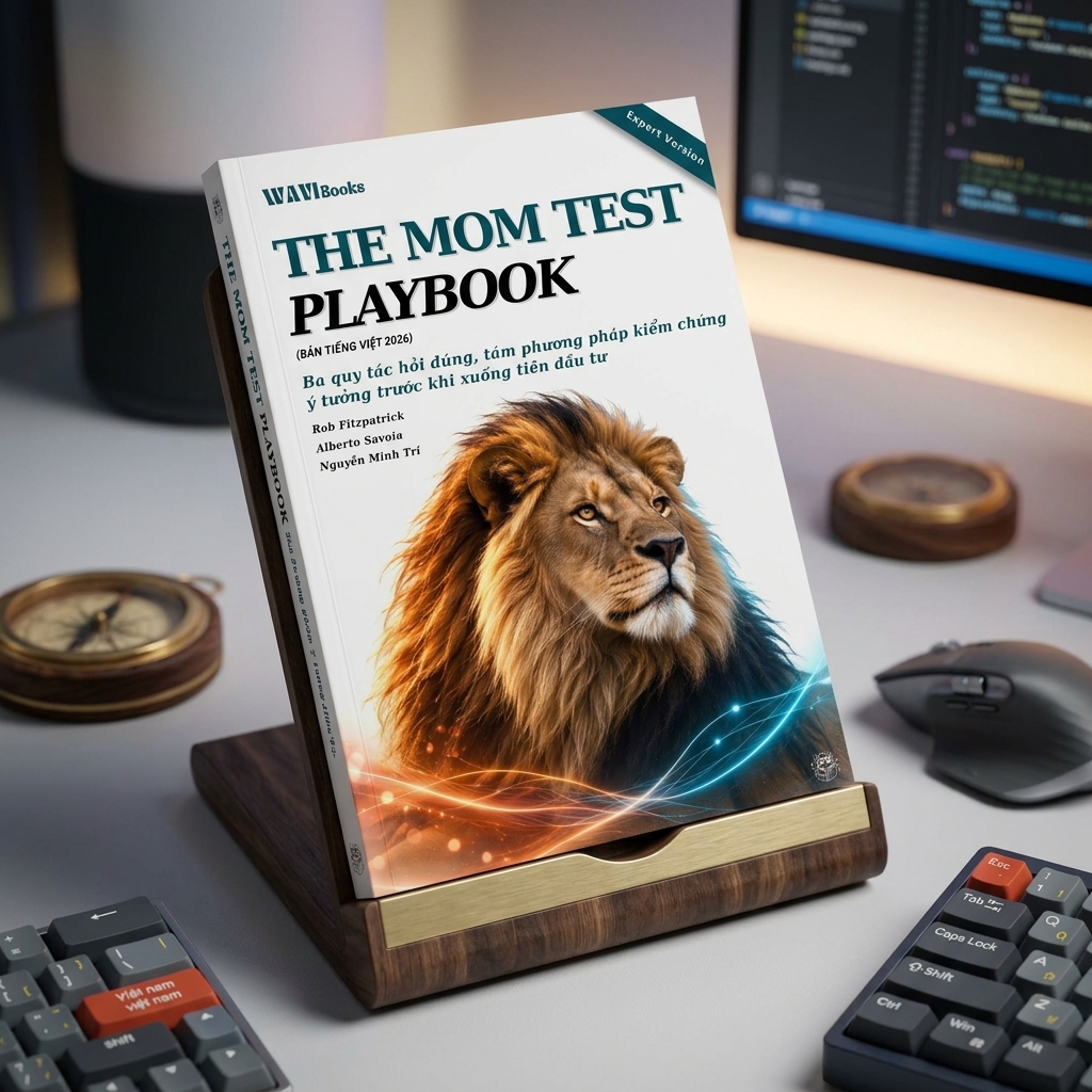 The Mom Test Playbook bản tiếng Việt 2026, tên tác giả Rob Fitzpatrick và Alberto Savoia.