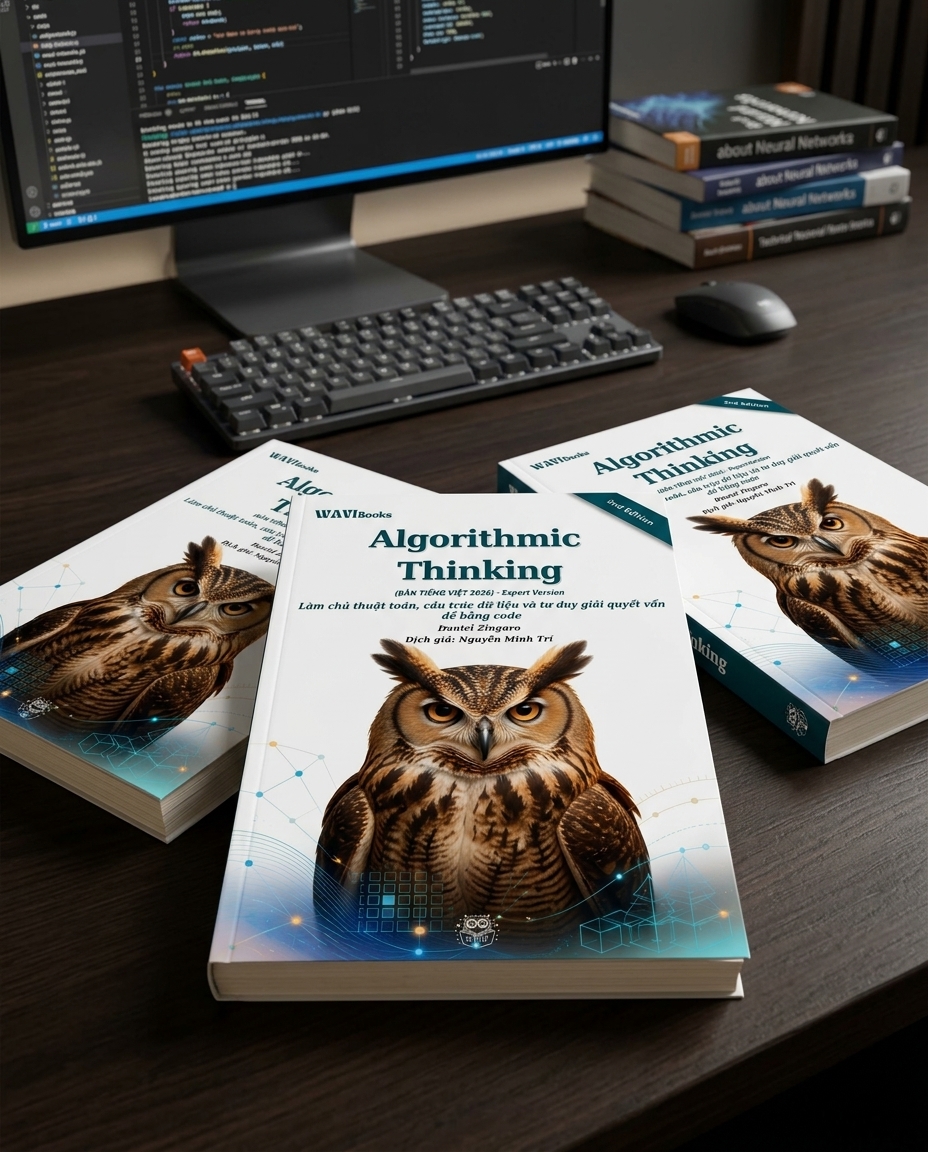 Bìa và gáy sách Algorithmic Thinking 2nd Edition tiếng Việt 498 trang