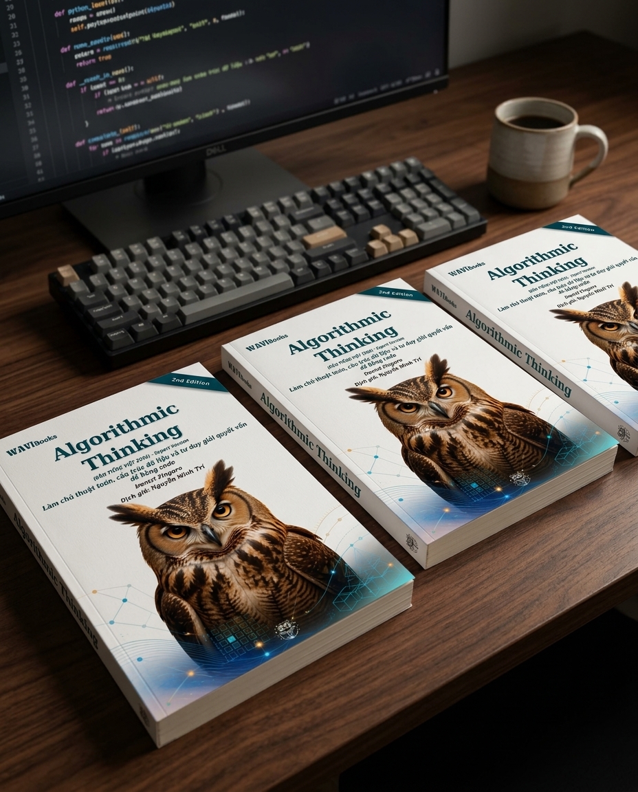 Sách Algorithmic Thinking 2nd Edition tiếng Việt được đóng gói trước khi giao