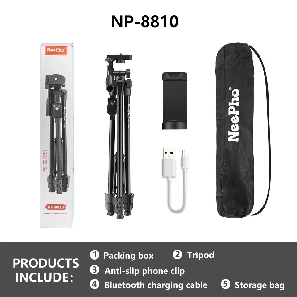 Kẹp giá đỡ điện thoại 3 chân NEPHOO NP-8810 CÓ REMOTE xịn [BH: 1 TUẦN]