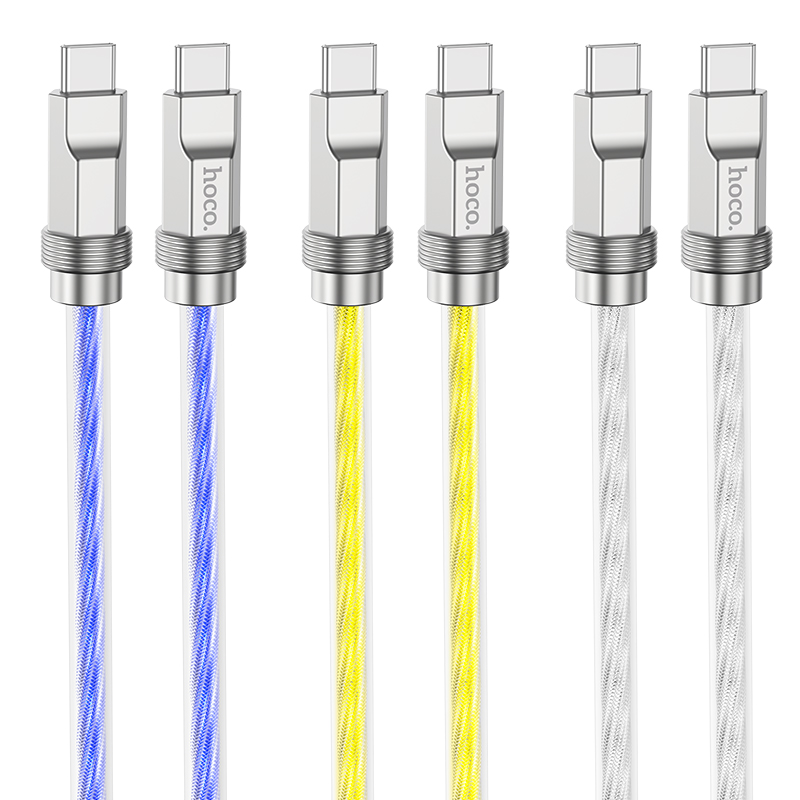 Cáp sạc nhanh 100w HOCO U113 c-c 1m (2 đầu type c ra type-c) dây bọc nhựa siêu đẹp chính hãng [BH 1 năm] / pktn sale