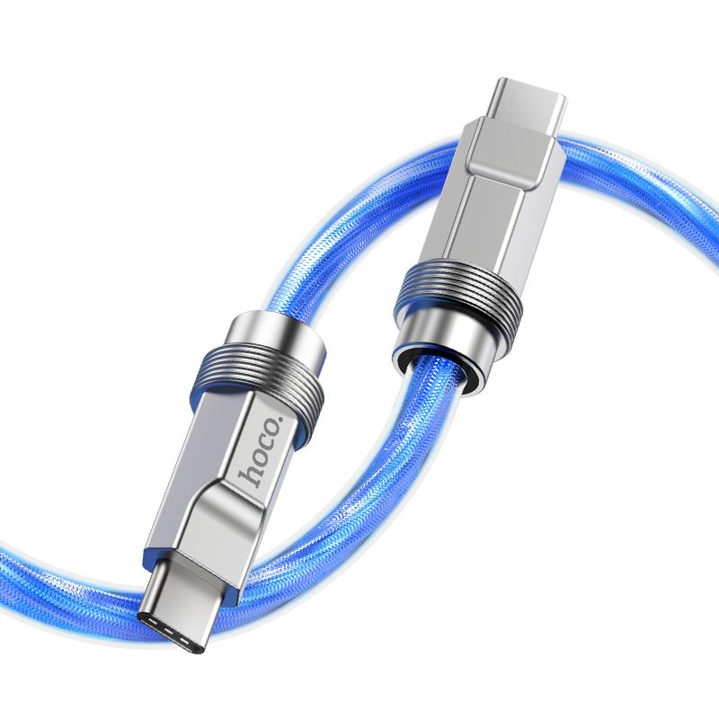 Cáp sạc nhanh 100w HOCO U113 c-c 1m (2 đầu type c ra type-c) dây bọc nhựa siêu đẹp chính hãng [BH 1 năm] / pktn sale