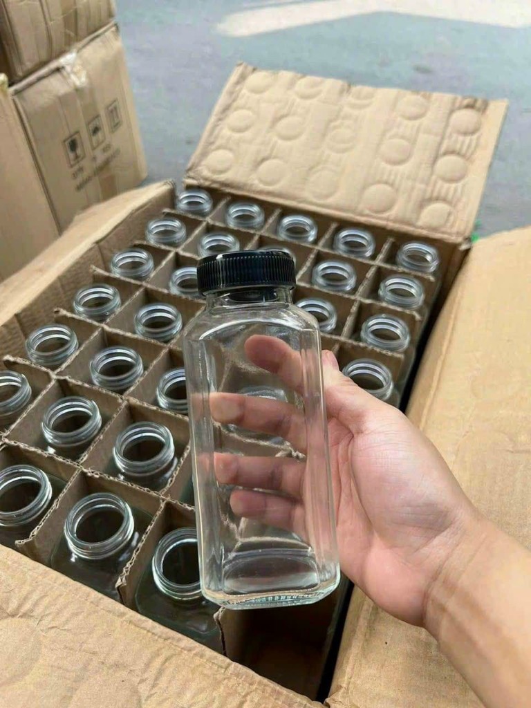 Lọ thủy tinh 500ml kèm nắp nhựa đựng nước detox [BH: NONE]