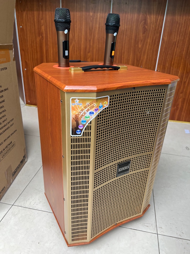 Loa kéo hát karaoke 3 tấc SOUNDBOX GL-1215 2 micro không dây chính hãng [BH: 1 năm]