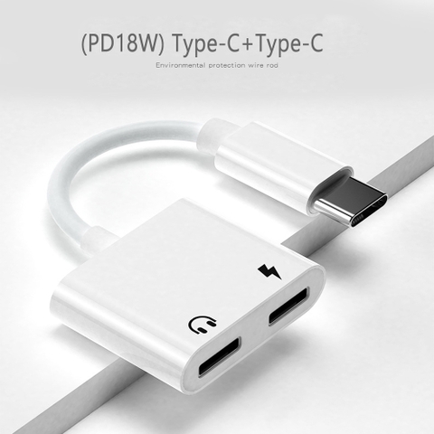 Cáp chuyển, jack chuyển tai nghe KC18 / JBC038 từ Type C ra 2 cổng Type C PD18W [BH: 1 THÁNG]