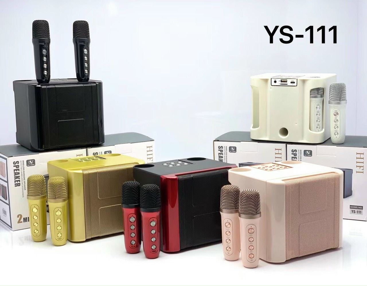 Loa bluetooth karaoke YOSD YS-111 kèm 2 micro không dây cực hay xách tay chính hãng [BH 6 tháng]