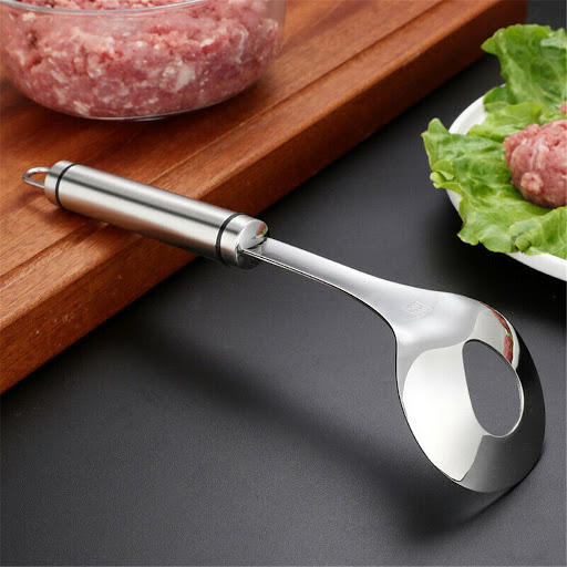 Thìa inox LỖ BẦU tạo thịt viên tiết kiệm thời gian làm bếp [BH:NONE] / pktn sale