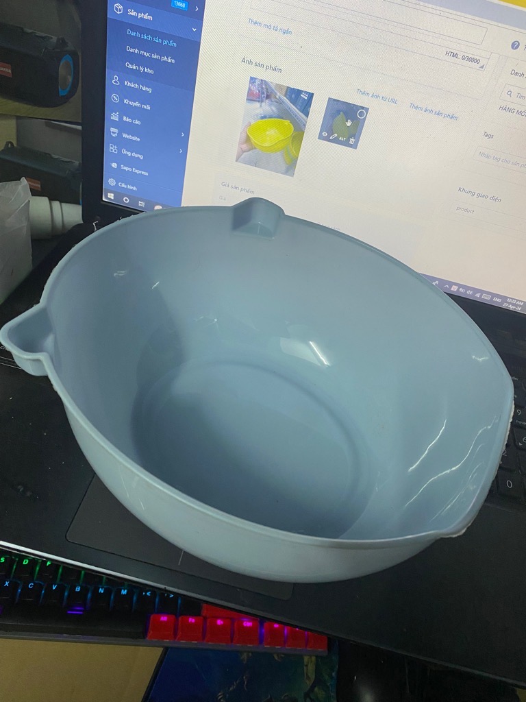 Thau đựng trái cây, rửa rau thau nhựa 18x21x8cm miệng phễu dễ thoát nước tiện lợi [BH: NONE]