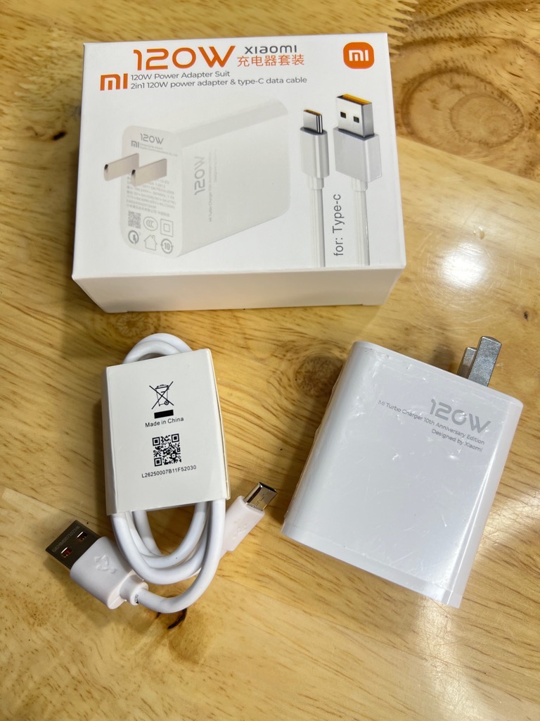 Bộ sạc nhanh 120w XIAOMI Turbo zin máy (cóc 1 cổng USB + cáp usb ra Type-C) G8 [BH 6 tháng]