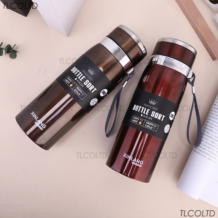 Bình đựng nước giữ nhiệt 600ml VACUUM CUP BOTTLE SPORT XINLANG 316 bằng inox 304 cao cấp mẫu đẹp