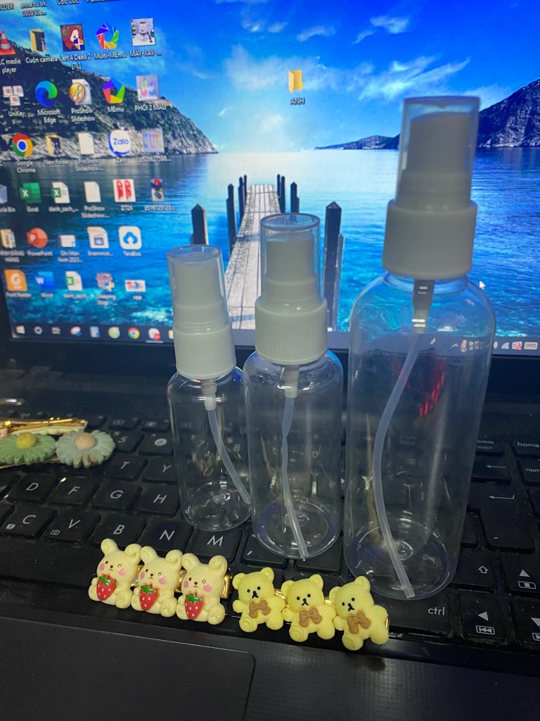 Bộ 3 chai nhựa có 100ml-50ml-30ml chiết nước hoa, nước rửa tay dạng xịt [BH: NONE] / pktn sale