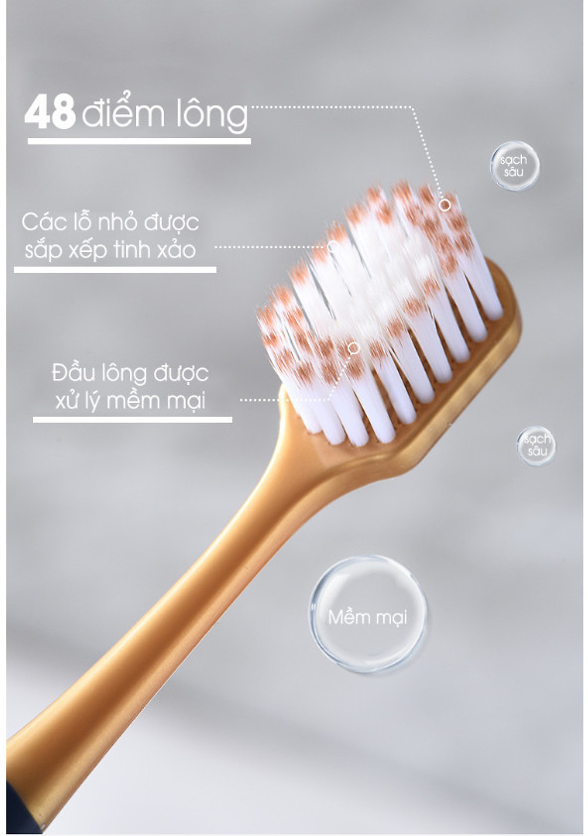 Vỉ 6 bàn chải đánh răng nhà tắm lông mềm phối 2 màu lông mềm [BH: NONE]