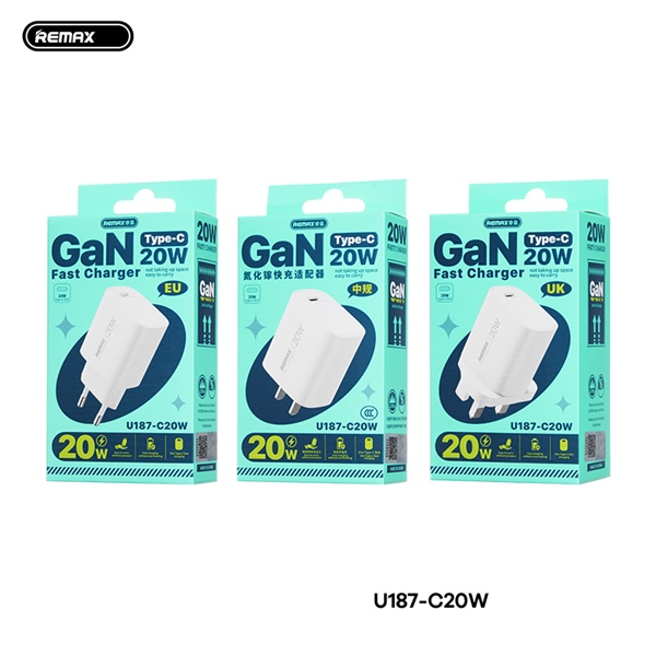 Cóc sạc nhanh 20w REMAX U187-C20W CN chân dẹp (1 cổng type-c) chính hãng [BH 1 năm]