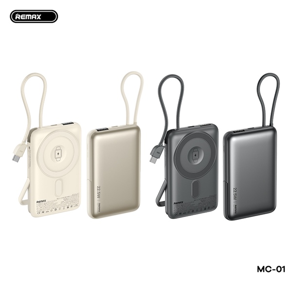 Pin sạc nhanh 22.5w không dây REMAX MC-01 10.000mAh dự phòng CCC magnetic chính hãng [BH 1 năm]