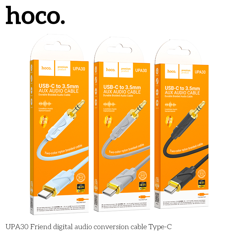 Cáp chuyển đổi âm thanh Hoco UPA30 Type C to 3.5mm chính hãng [BH 1 năm]
