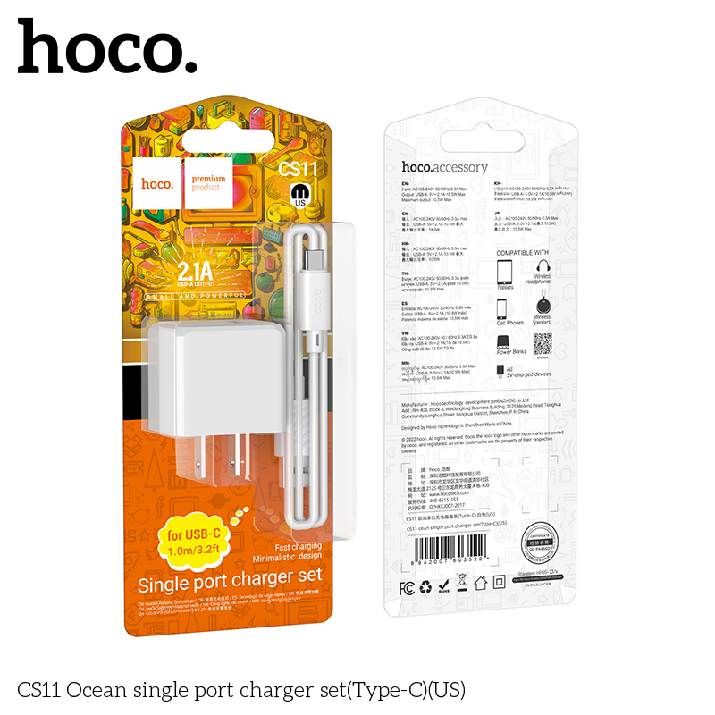 Bộ Sạc HOCO CS11 Type-C  2.1A Chính Hãng [BH 1 NĂM]