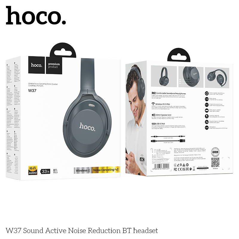 Tai nghe không dây chụp đầu bluetooth Hoco W37 [BH 1 NĂM]
