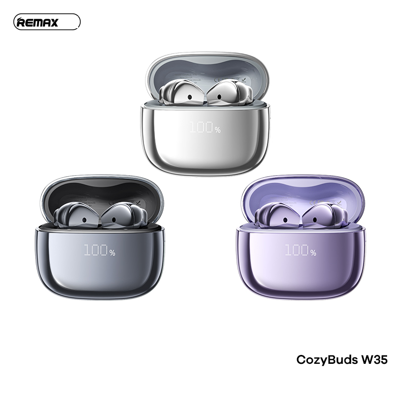 Tai nghe bluetooth REMAX Cozybuds W35 kiểu dáng Airpods True Wireless V5.4 30mAh/300mAh chính hãng [BH: 1 Năm]