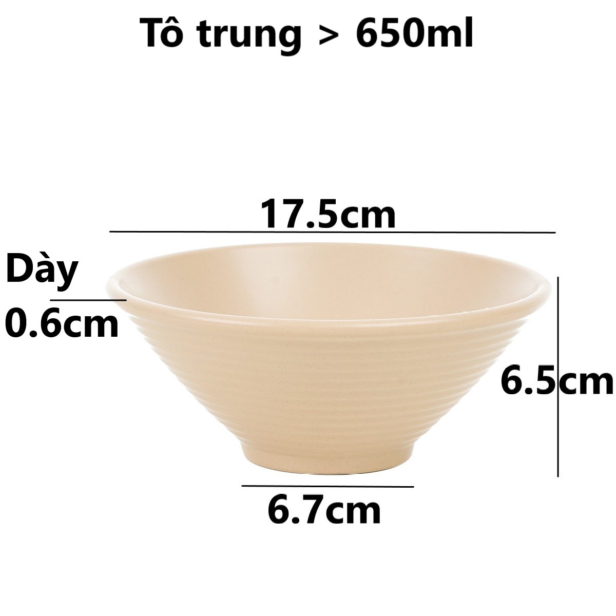 Tô nhựa chống nóng VN-6844 650ml size Trung 17.5x6.7x6.5cm [BH: NONE] 1l1a12