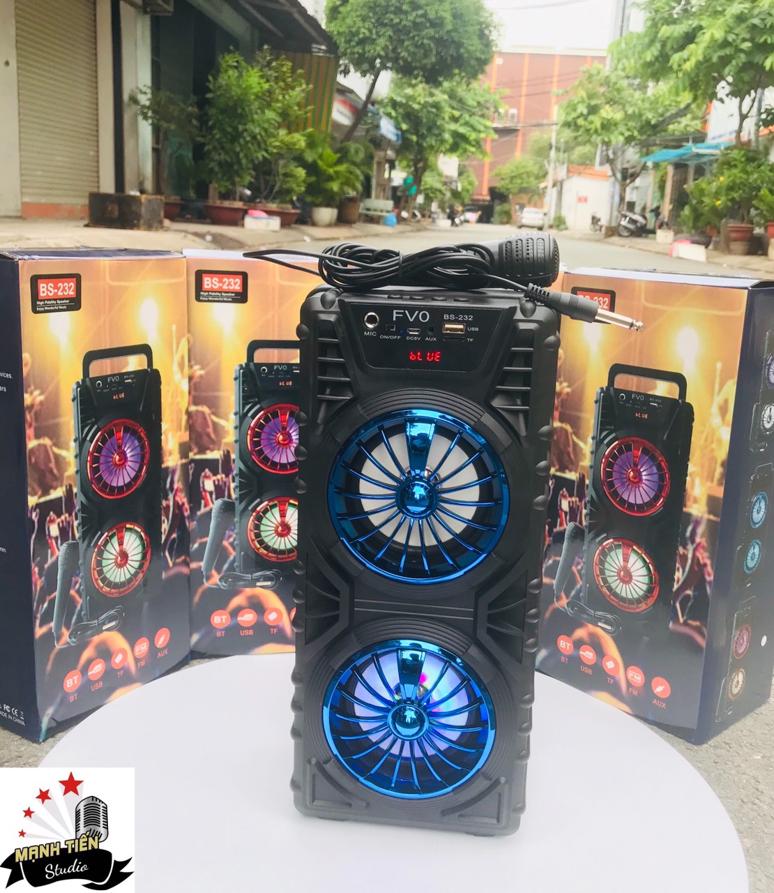 LOA BLUETOOTH KARAOKE BS-232 TẶNG KÈM MIC HÁT [BH 6 THÁNG]