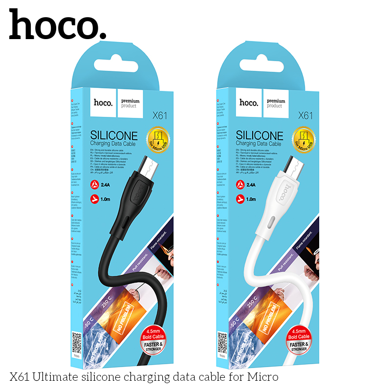 Cáp sạc nhanh 2.4A Micro HOCO X61 1M (USB ra Micro Samsung) chính hãng [BH 1 năm]