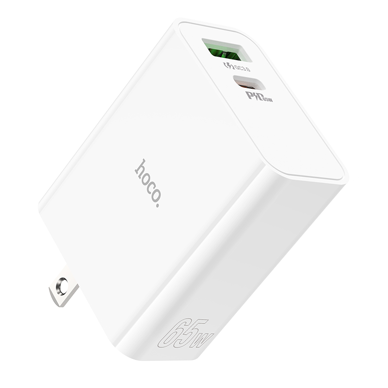 Cóc sạc nhanh 65w HOCO C113 (1 cổng usb QC3.0 vs 1 cổng type c PD) chính hãng [BH 1 năm]