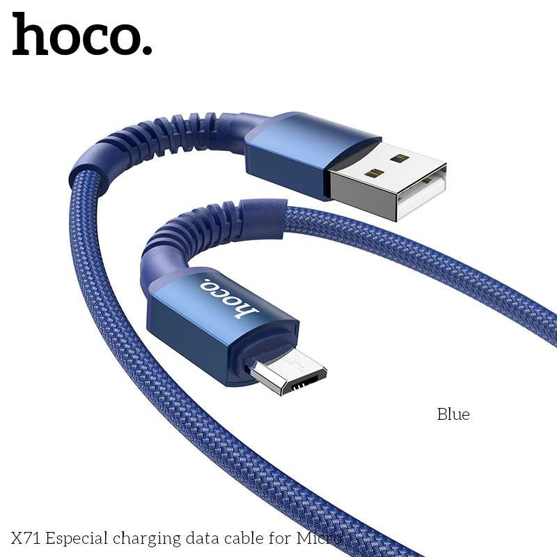 CÁP SẠC NHANH DÂY DÙ HOCO X71 SAMSUNG USB RA MICRO 2.4A DÀI 1M CHỐNG ĐỨT GÃY CHÍNH HÃNG [BH 1 NĂM]
