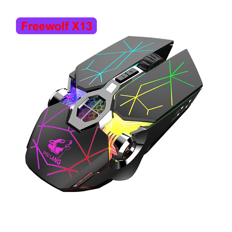 Chuột không dây Gaming Freewolf X13 sử dụng pin sạc có đèn led bluetooth 4.0 [BH: 12 Tháng]