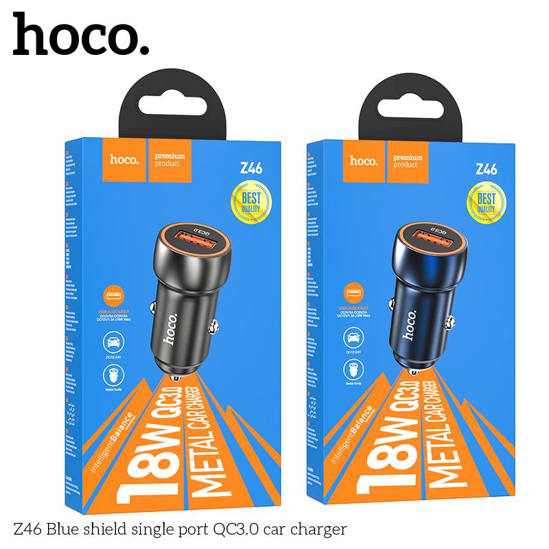 Cóc Sạc 1 Cổng USB Hoco Z46 Cho Xe Hơi Ô Tô Chính Hãng [BH 1 năm]