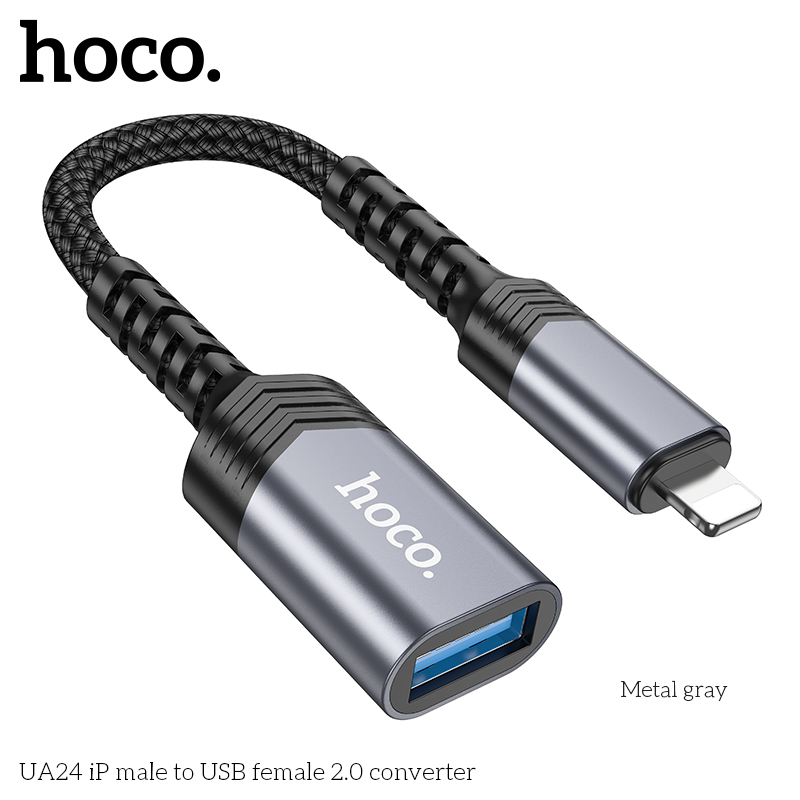 Jack chuyển đổi HOCO UA24 iPhone Lightning ra USB OTG chính hãng [BH 1 năm]