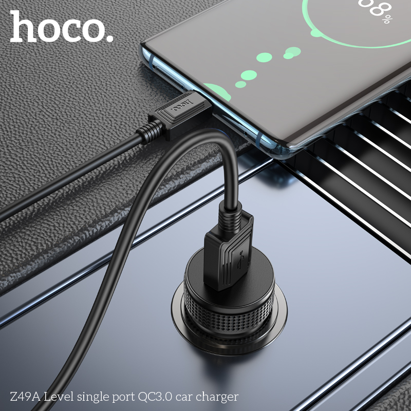 Cóc sạc xe hơi HOCO Z49A 1 cổng USB QC3.0 chính hãng [BH 1 NĂM]