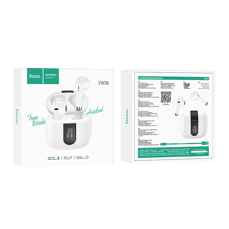 Tai nghe bluetooth HOCO EW36 True wirless V5.3 có LCD kiểu dáng airpods pro2 chính hãng [BH 1 năm]