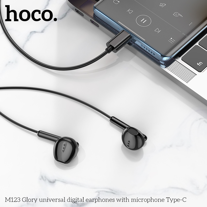 Tai nghe có dây type-c HOCO M123 chui Type C có Mic chính hãng [BH 1 năm]
